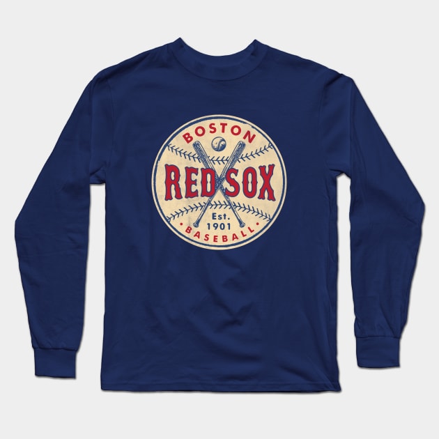 Throwback Boston Red Sox by Buck Tee Long Sleeve T-Shirt by Buck Tee